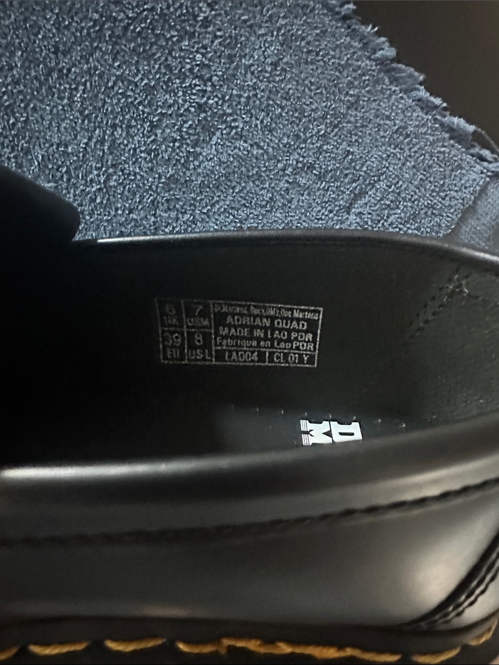 Dr. Martens Black Tassel Kiltie Loafers with Yellow Stitching - Picture 4 of 4